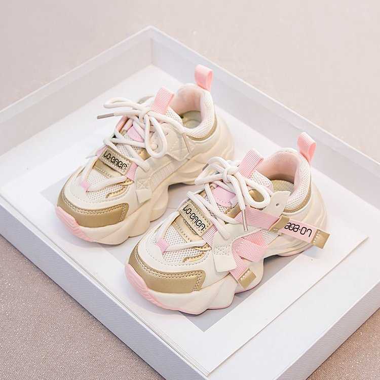 Athletic Outdoor Girl Dad New 2024 Childrens Bowl Noodles Spring and Autumn Girls Baby Sports Anti slip Lightweight Casual Shoes C260130