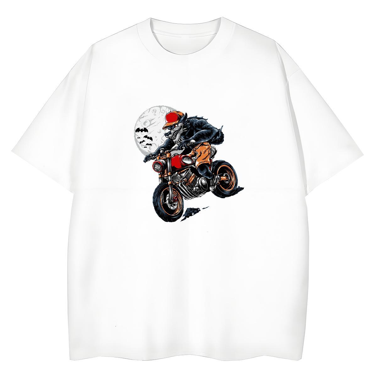 Comfortable Men T Shirts 230g Cotton skull Hip Hop Street Cartoon Print Crew Neck Breathable Men Tshirts 2024 Tops Shirt