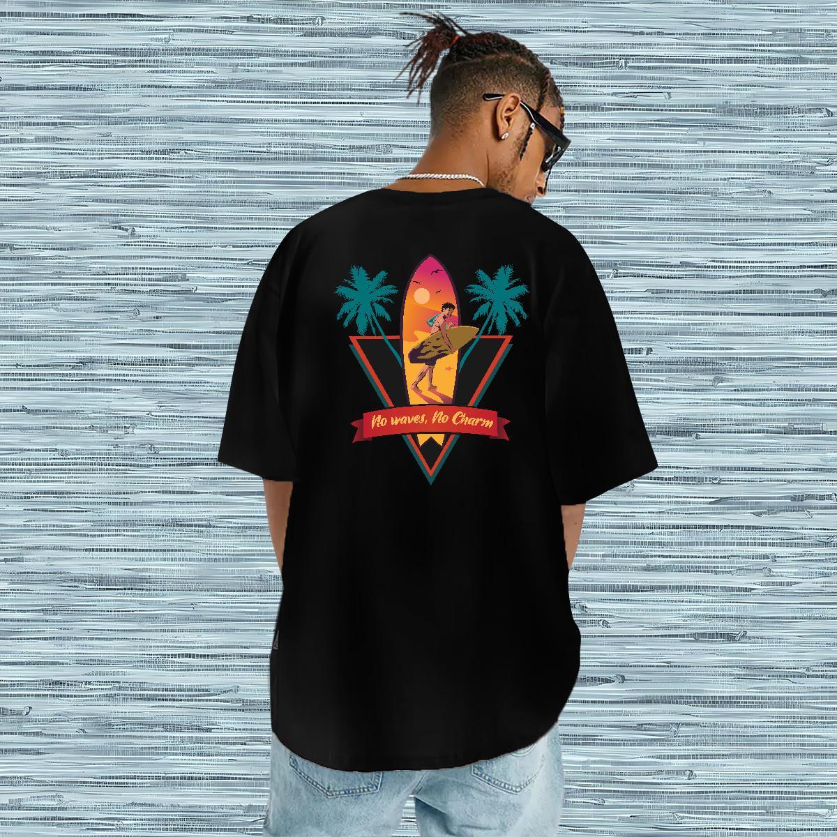 High Quality T Shirt For Man 230g Cotton wave Hip Hop Street Anime Print Breathable Soft Men Tees New Designer Tee Shirt