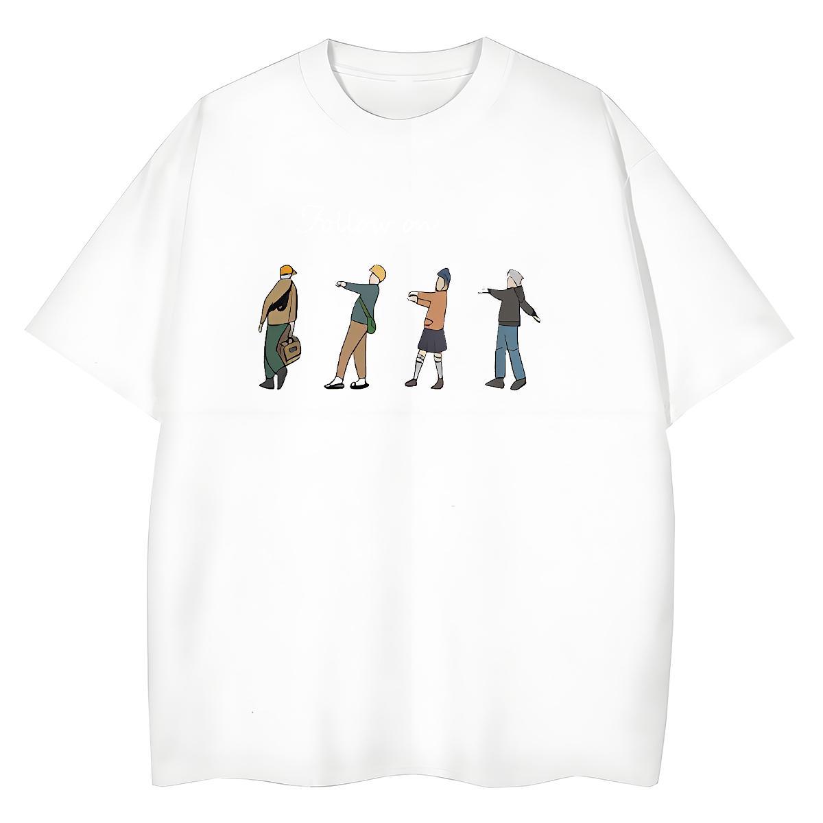 Loose fit Couples T Shirts 230g Cotton icon Summer Casual Women T Shirts Breathable Soft Cartoon Floral Printing Top Tees