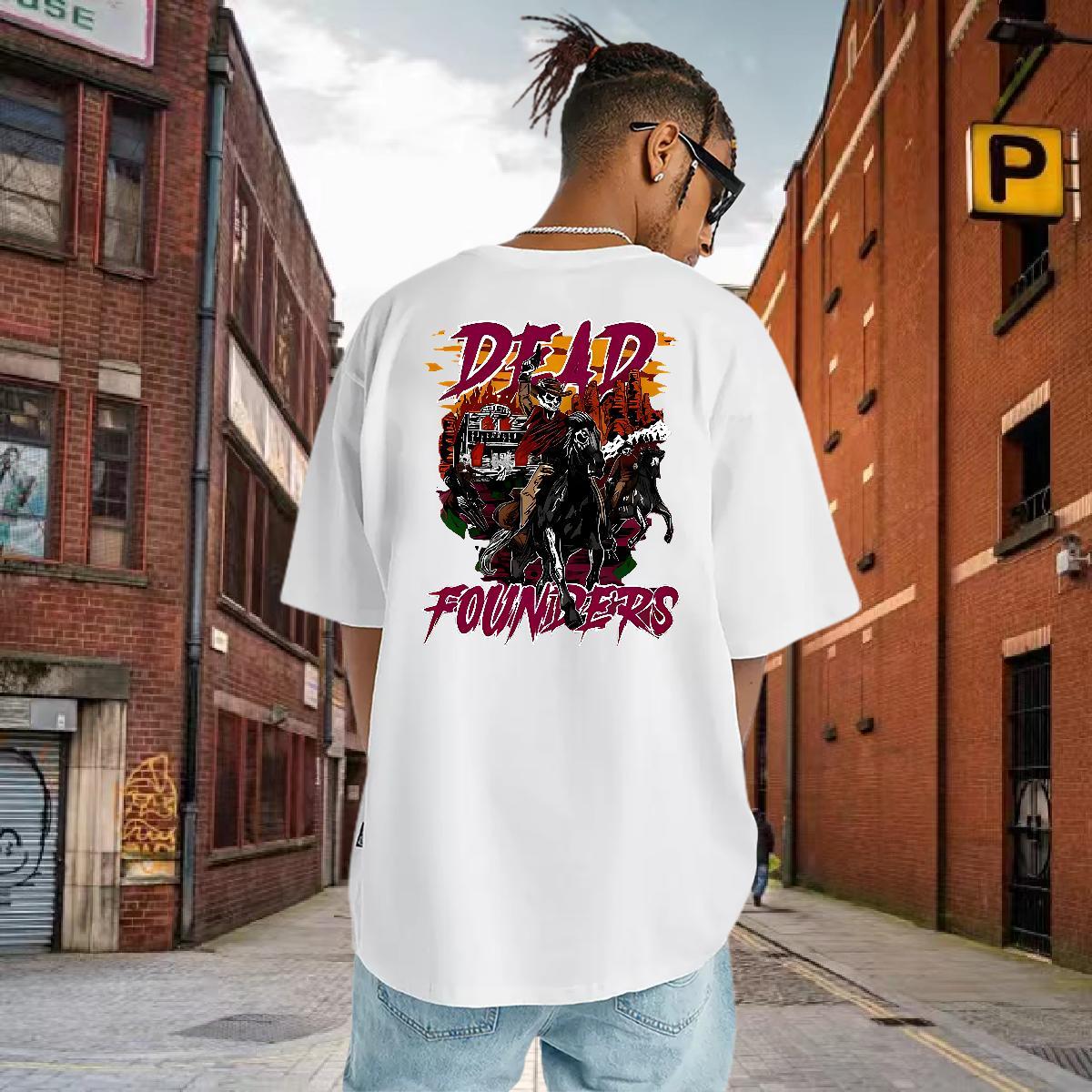 Designer T-Shirts for Men 100% Cotton 230g horse riding Sport DIY Printed Breathable Soft Tshirts Custom Tee Shirt
