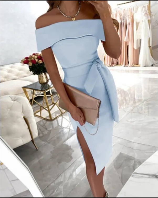Summer Herringbone Neck Solid Strap Regular Split Dress