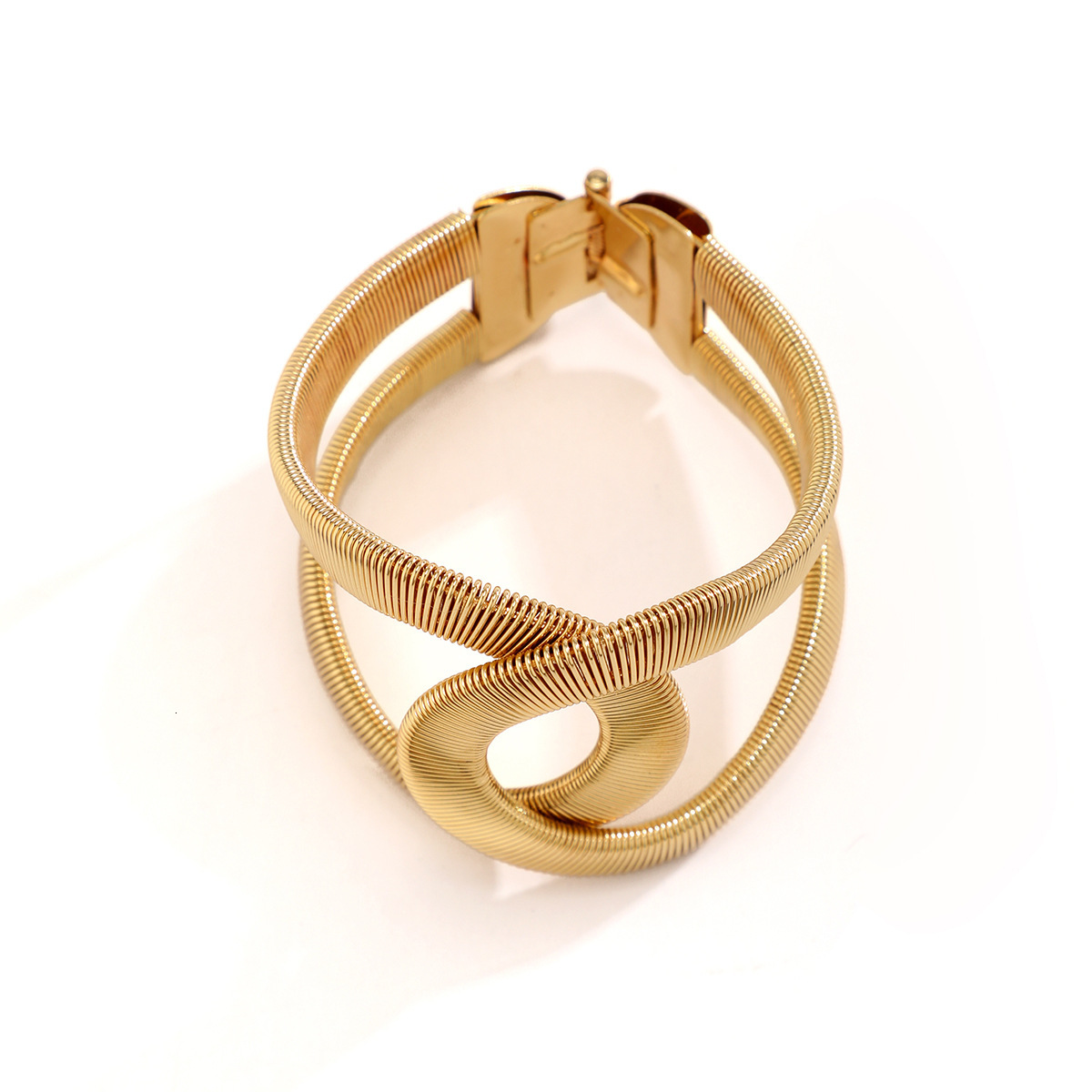 Fashionable exaggerated jewelry, metal adjustable opening bracelet with wide edge and punk design feel. Handicraft