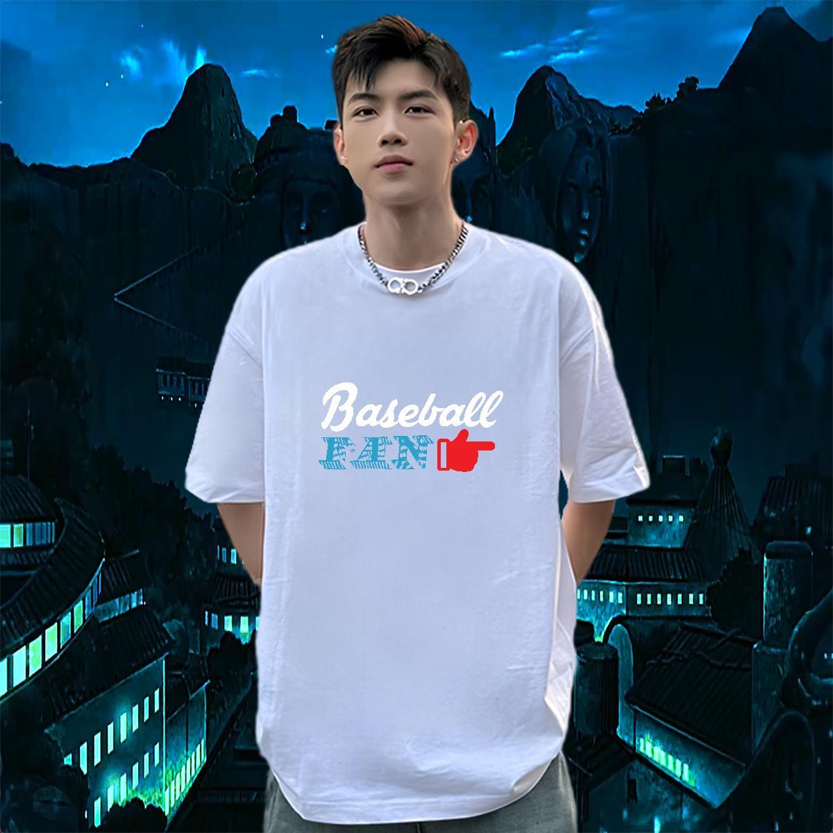 Brand T-Shirts for Men 230g 100% Cotton baseball High Street Hip Hop Anime O Neck Short Sleeves Tshirt for Man Woman Fashion Designer Wear