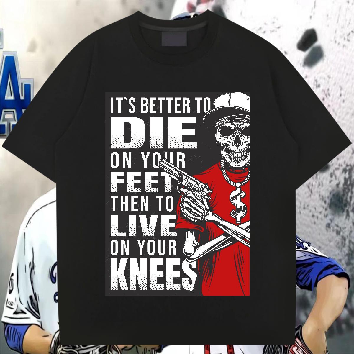 Free Shipping T-Shirts for Men 230g Cotton skull Sport Custom Anime Short Sleeve Soft Mens Tshirts Fashion Casual Top Tees