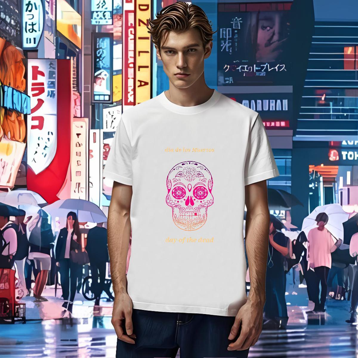 Cool Design T Shirt For Man 230g 100% Cotton skull Anime Printing Street Custom Anime O Neck Short Sleeves Couples T Shirts Stylist Wear