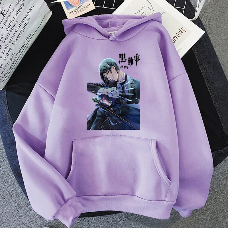 Funny Anime Black Butler Michaelis Ciel Phantomhive Print Hoodie Fashion Women Casual Pullover Hoodies 240824