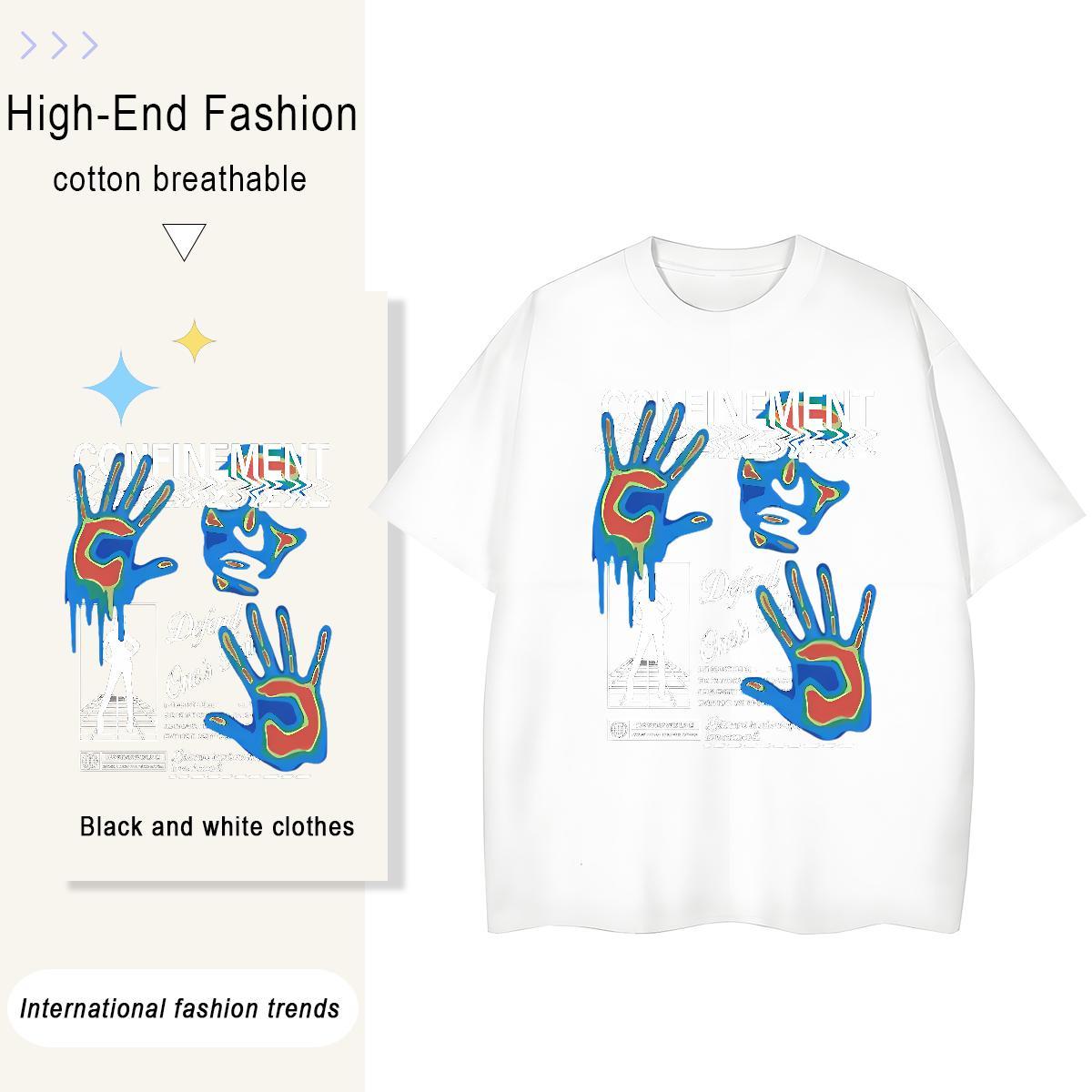 Comfortable Tshirt for Man Woman 230g Pure Cotton English Daily Outfit T-Shirts O Neck Short Sleeves Plus Size Cartoon Tees Shirts