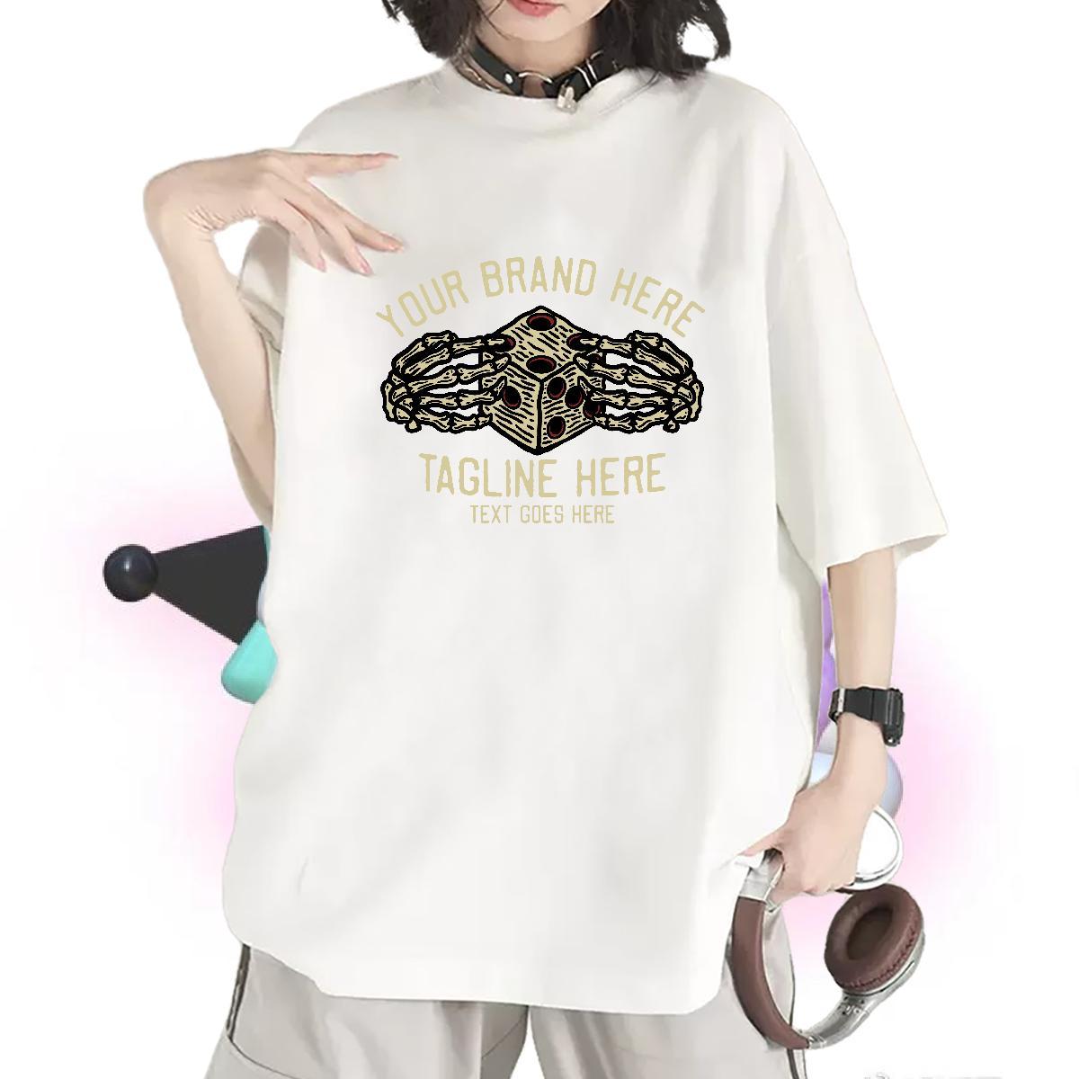 Female Unisex Tshirts 230g Pure Cotton skull Casual Sport T-Shirts Crew Neck Breathable Custom Print Plus Size Clothings
