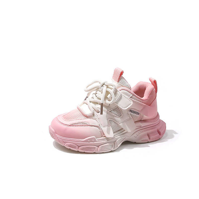 Athletic Outdoor Girls gradient sports 2024 spring/summer new item childrens casual breathable mesh boys fashionable dad shoes C260130