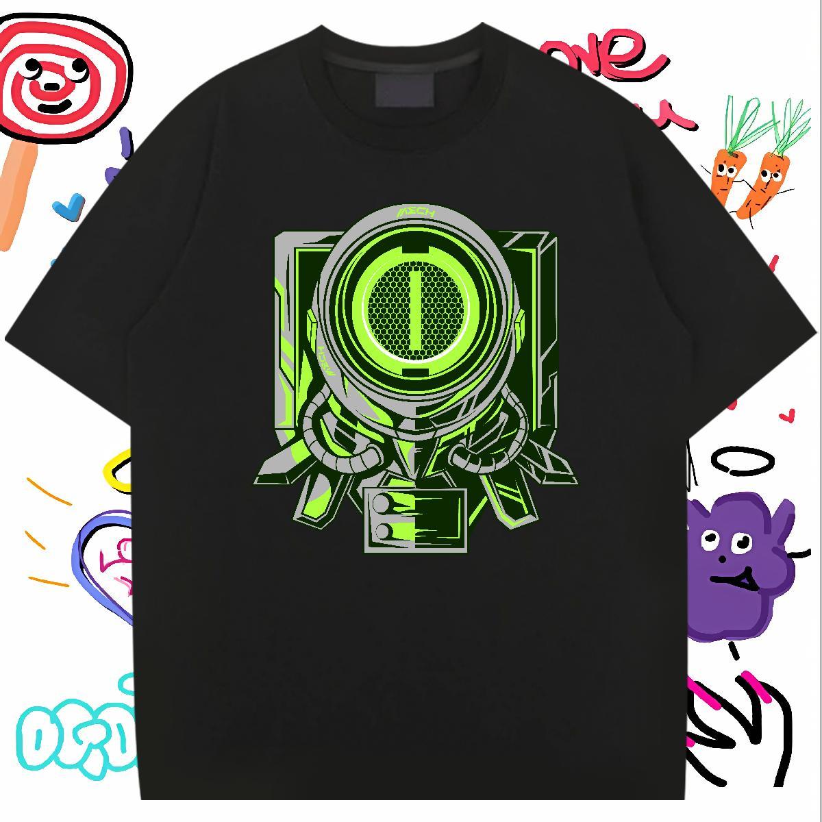Brand Mens T Shirts 230g 100% Cotton ET Hip Hop Street Custom Print Oversized Breathable Crew Neck Men Tshirts Designer Polos