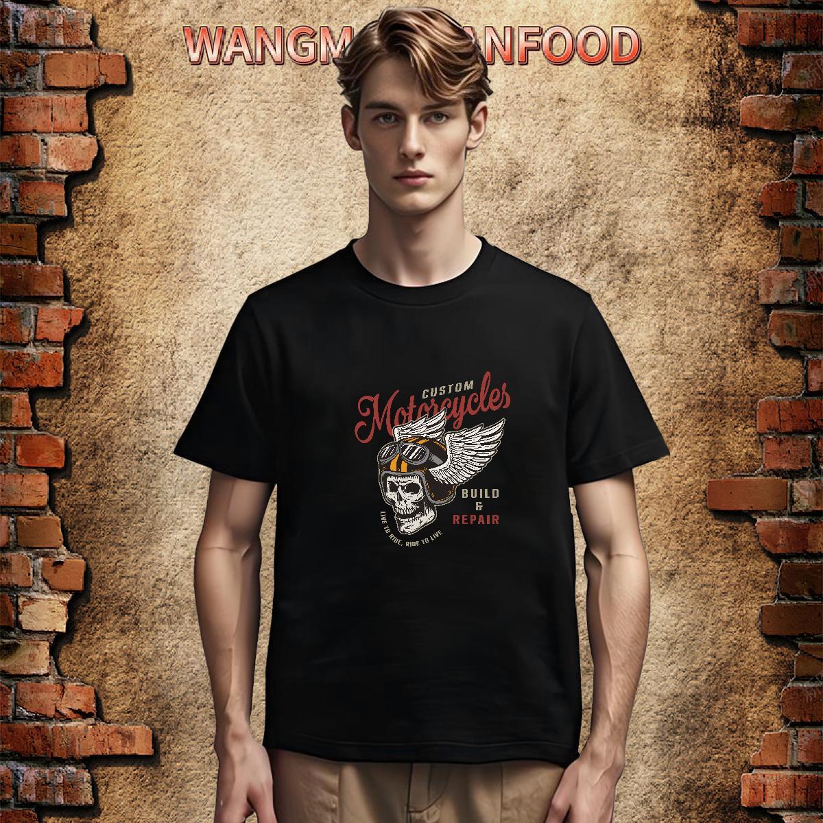 Unisex T-Shirts 100% Cotton 230g skull Street wear Hip Hop Cartoon Printing L-4XL Breathable Soft Men Tshirts Stylist Clothings