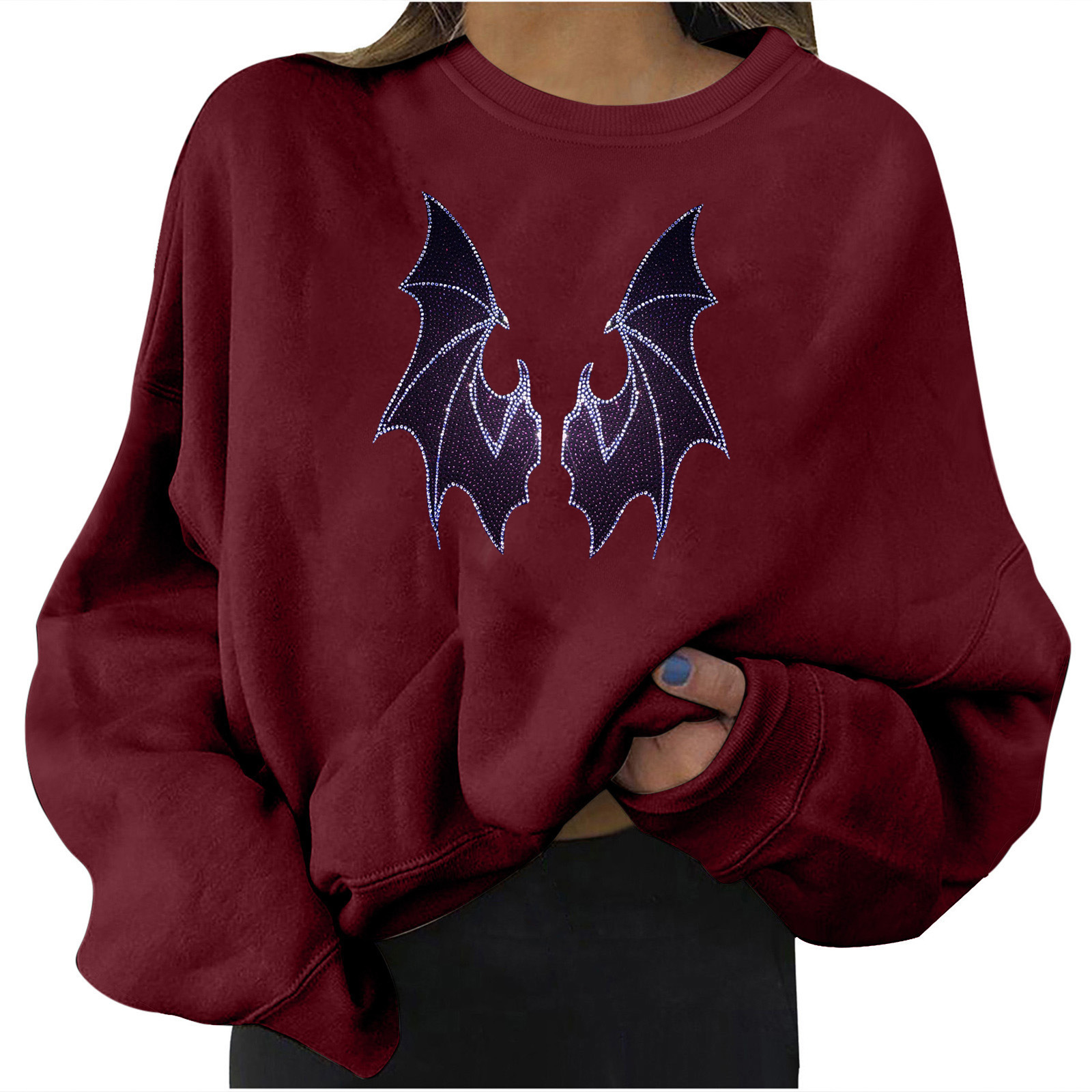 New Halloween Personalized Printed Hoodie Loose Large Size for Women dongdumaoyi
