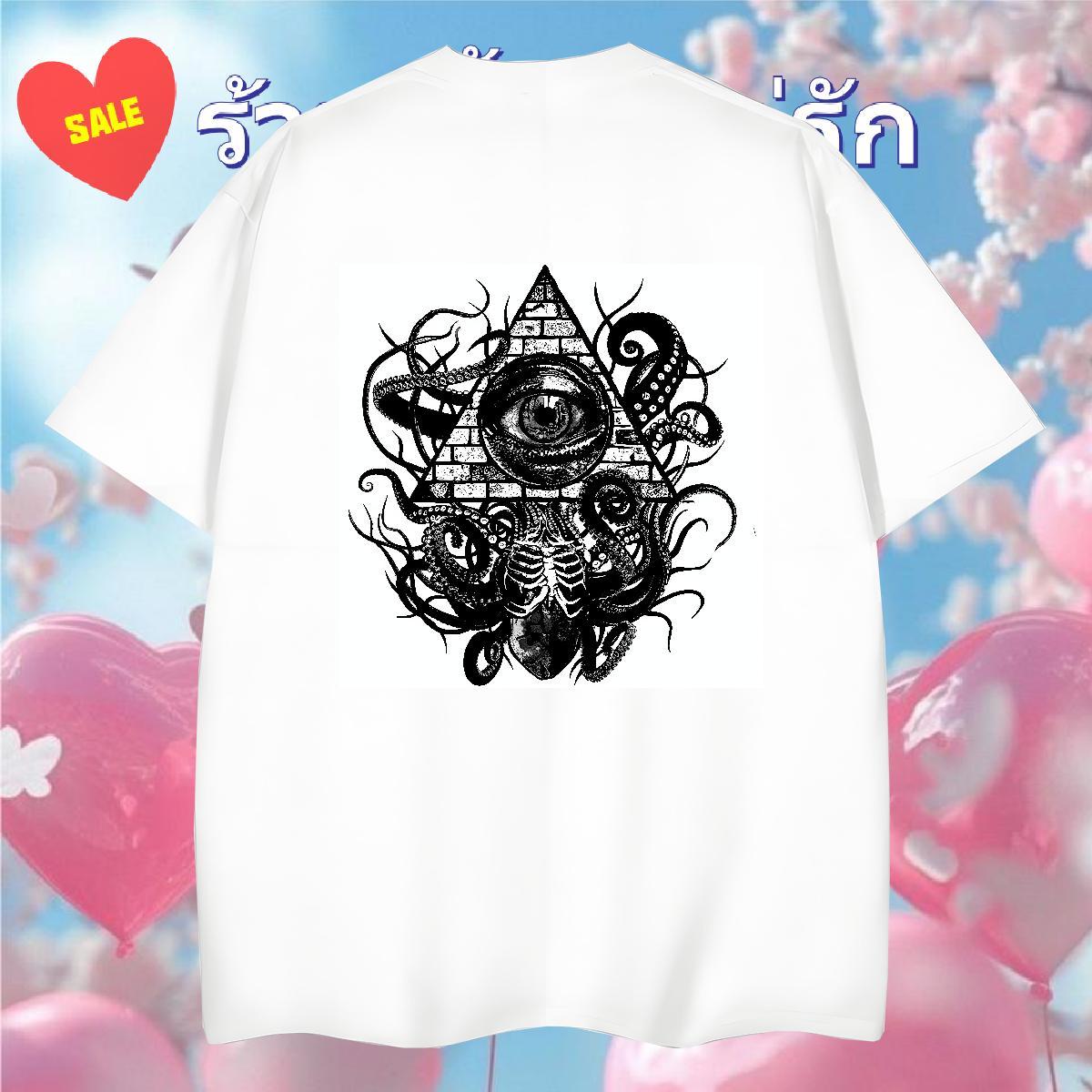 Free Shipping T Shirt For Man 100% Cotton 230g eye of the devil Home Outdoor Plus Size Cartoon Crew Neck Couples T Shirts Fashion Design Polos
