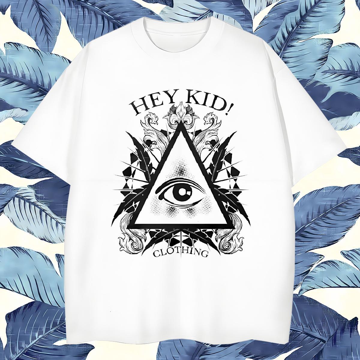 Designer T-Shirts for Men 100% Cotton 230g eye of the devil Daily Outfit Plus Size Cartoon Round Neck Short Sleeve Tshirt for Man Woman Custom Polos
