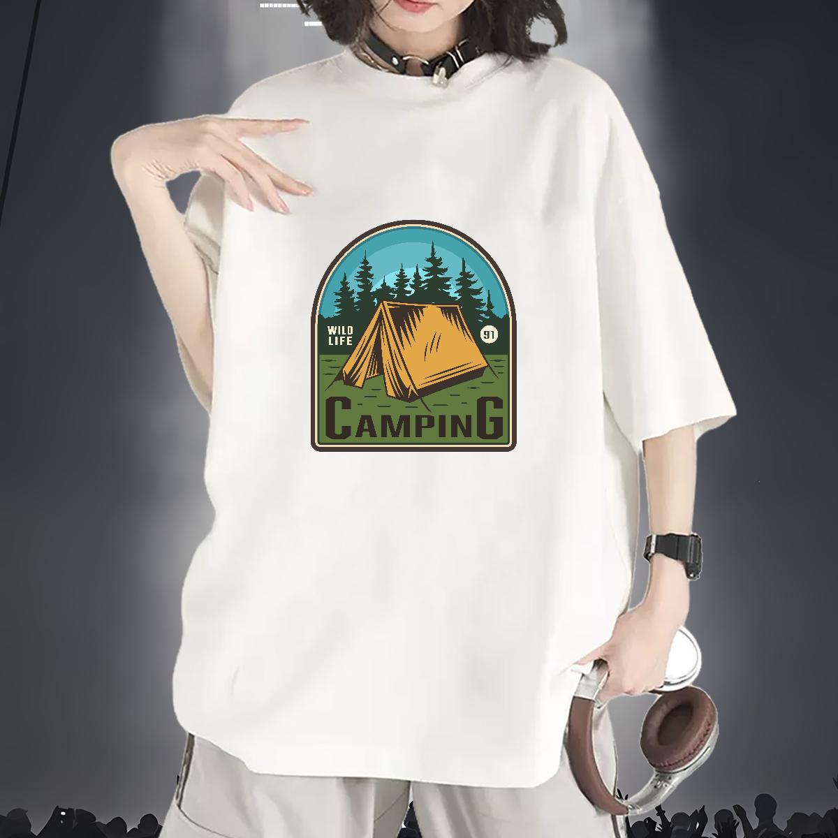 Comfortable Women Tees 230g 100% Cotton letter Daily Outfit T-Shirts Breathable Soft Plus Size Custom Clothings