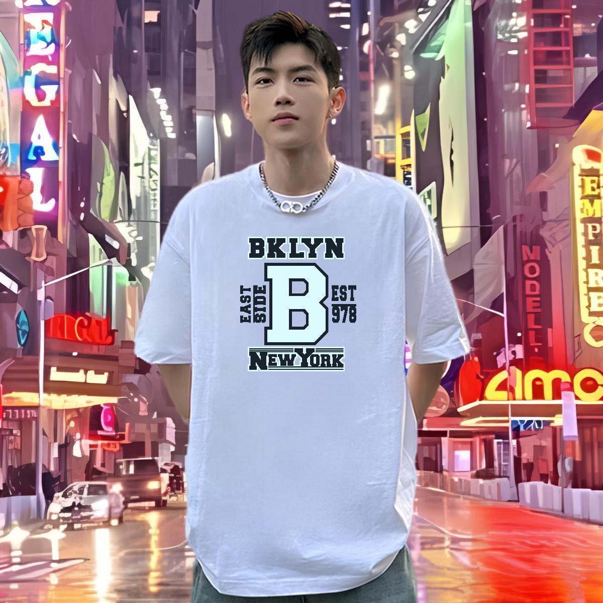 Wholesale Men T Shirts 230g Pure Cotton letter Daily Outfit Custom Big Size Crew Neck Breathable Men Tees DIY Customized Tops