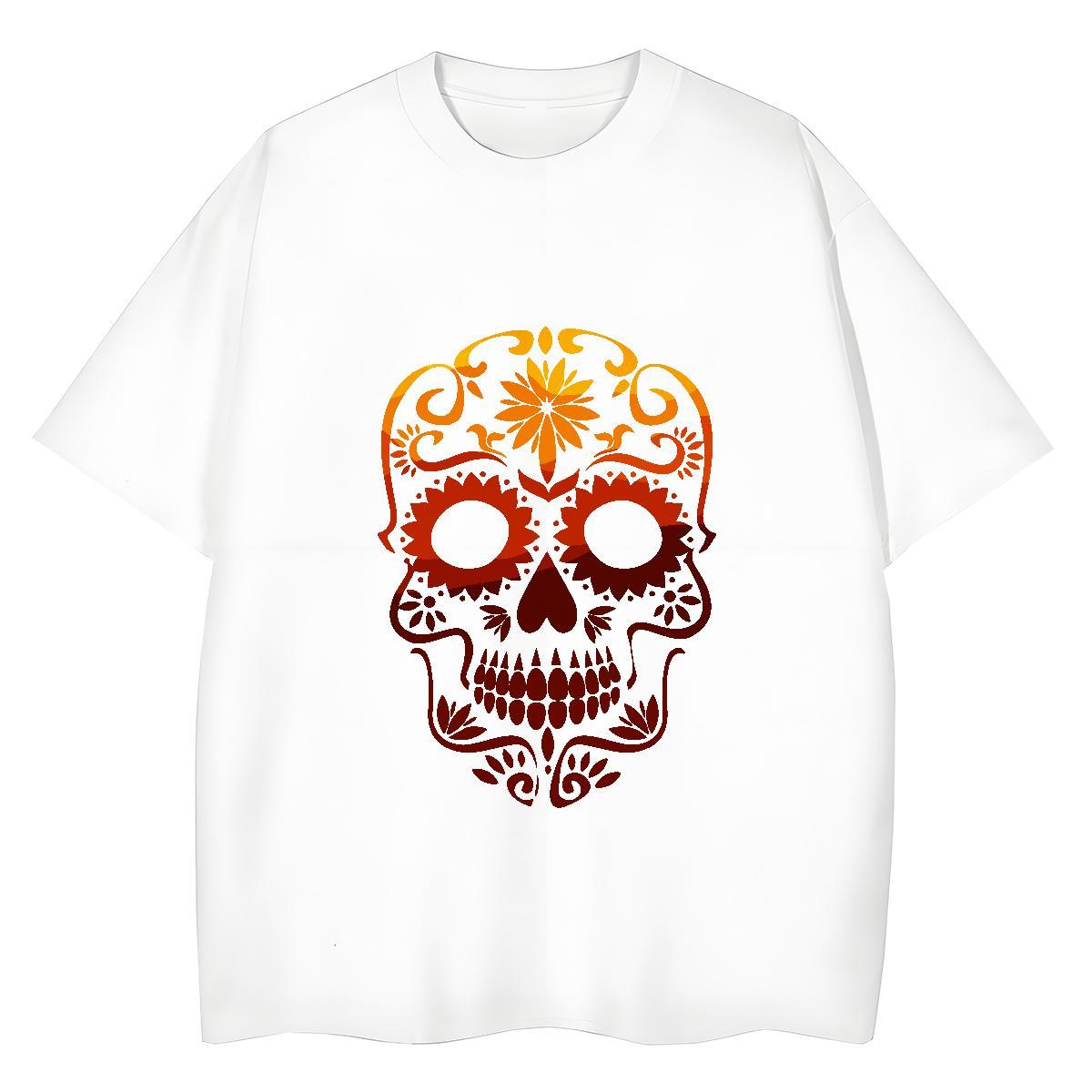 Free Shipping T-Shirts for Men 100% Cotton 230g skull Summer Casual DIY Anime Breathable Crew Neck Men Tops Tees Stylist Tee Shirt