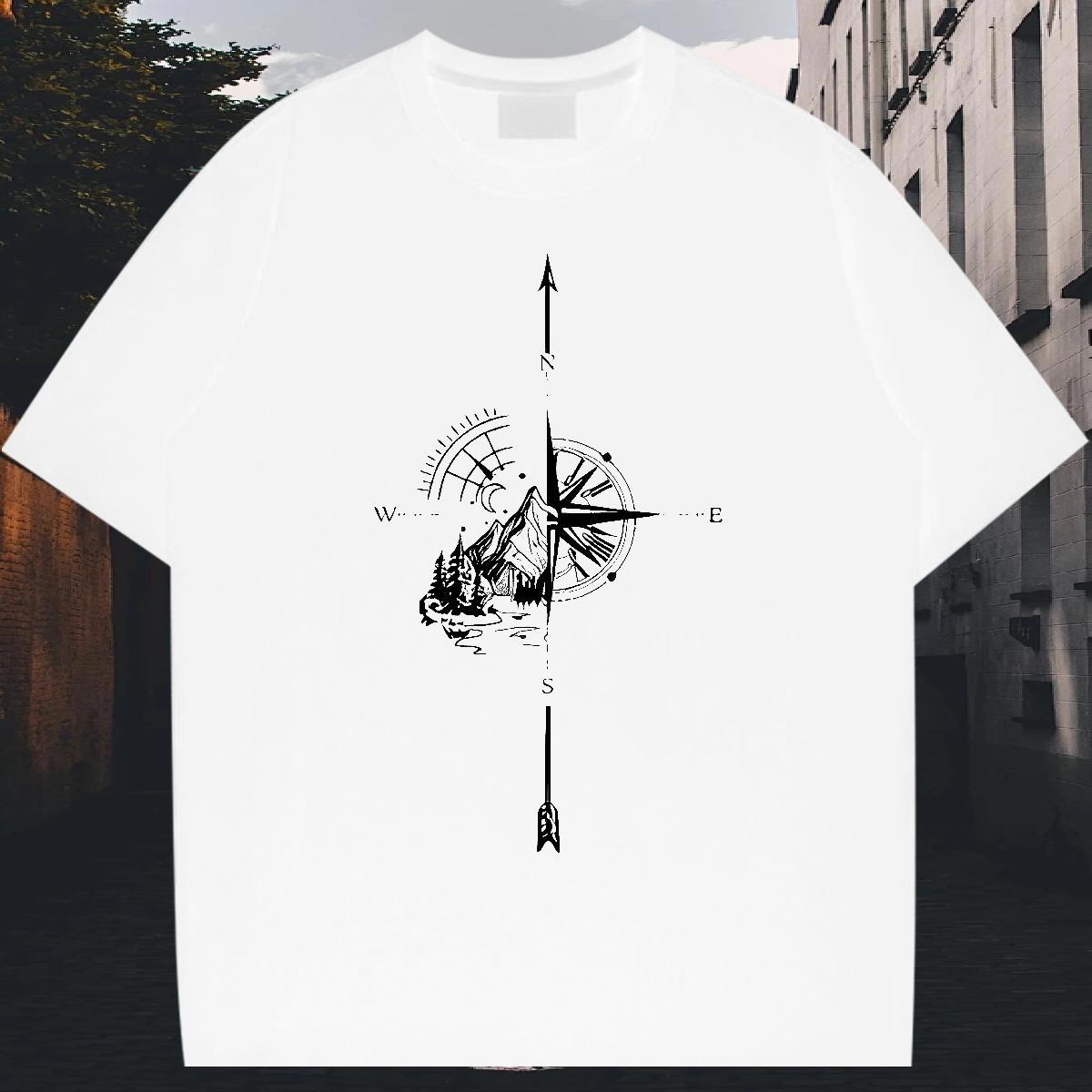 Cool Design Man T Shirts 230g Cotton The Cross Daily Outfit Plus Size Custom Breathable Short Sleeve Men Clothes T-Shirt New Tees Shirts
