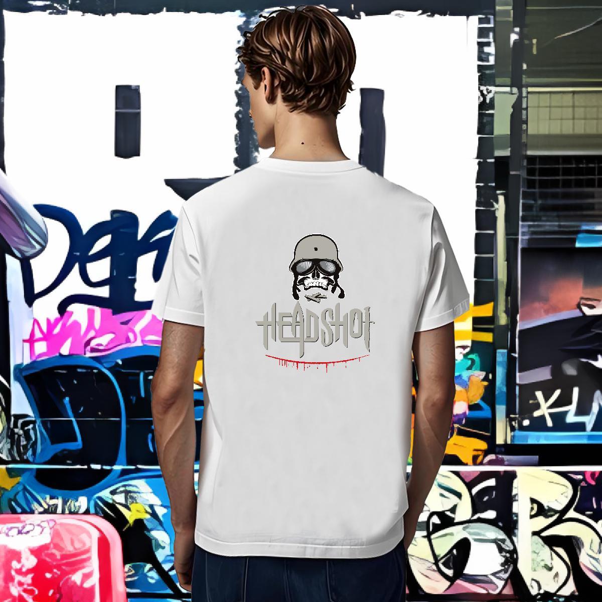 Unisex T Shirt For Man 230g Pure Cotton skull High Street Hip Hop DIY Anime Breathable Tshirt for Man Woman DIY Customized Tees