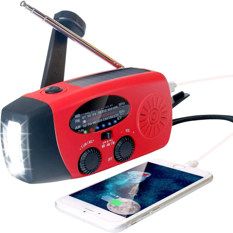 2026 Crank Solar Weather Radio, Emergency Portable AM FM NOAA Radio with Flashlight, 2000mAh Phone Charger, SOS Alarm dh910320090