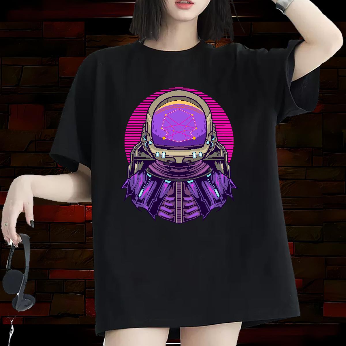 Soft Tshirt for Man Woman 230g Pure Cotton cosmonaut Sports Street Wear Woman T Shirts Breathable Crew Neck Custom Printed Tops
