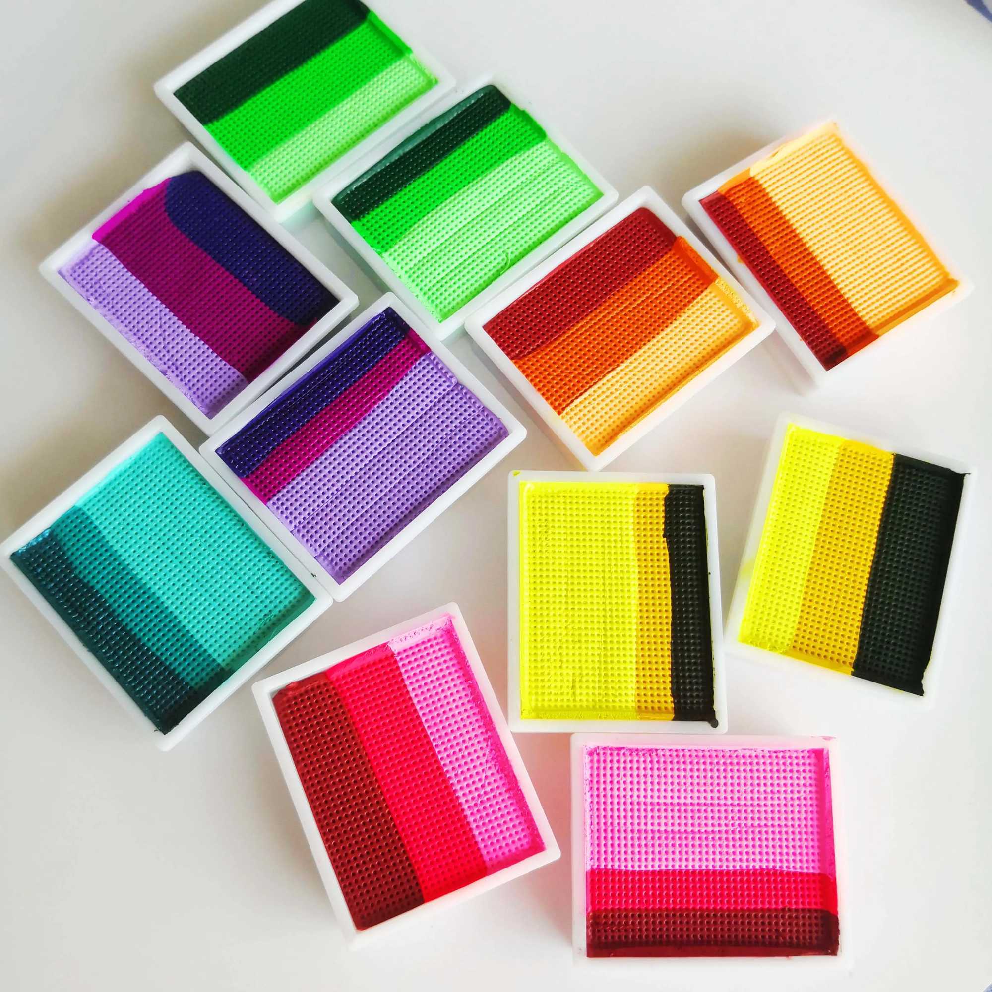 10g Rainbow Split Cake Facial Painting Human Art Halloween Decoration Festival Role Playing Holiday Makeup W240824