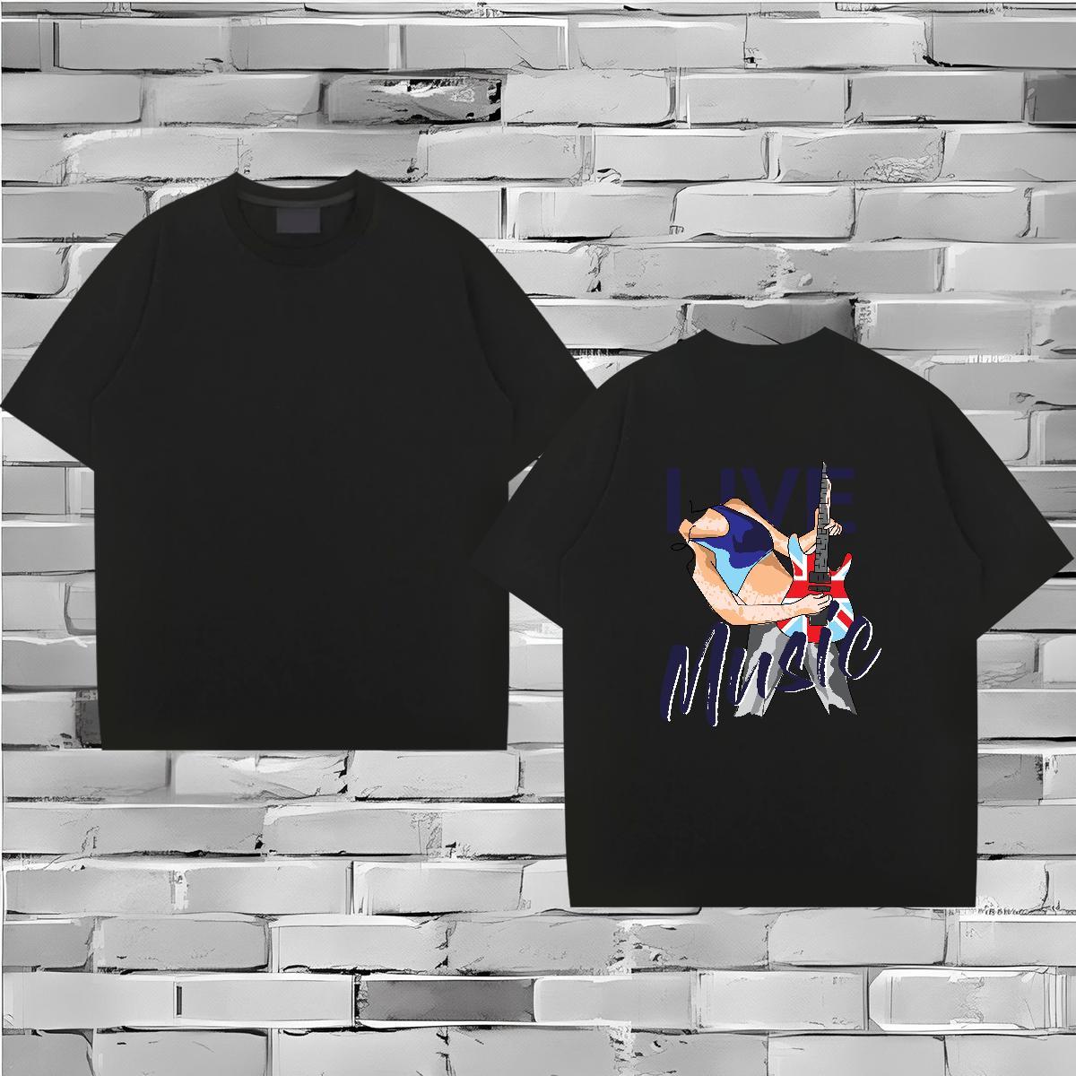 Classic Men T Shirts 230g Pure Cotton person Street Wear Cartoon Print Breathable Crew Neck Mens Tshirts 2024 Tops Tees