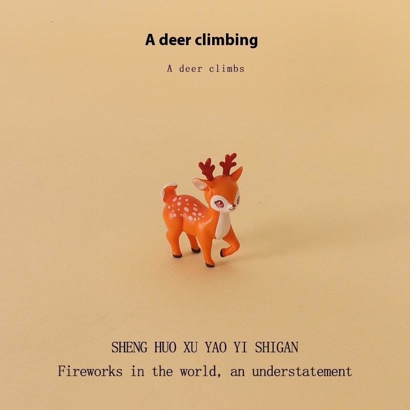 Decorative ed Deer Animal Figurine Fun Toy-Like Object for Home Interior Design and Workplace Accents