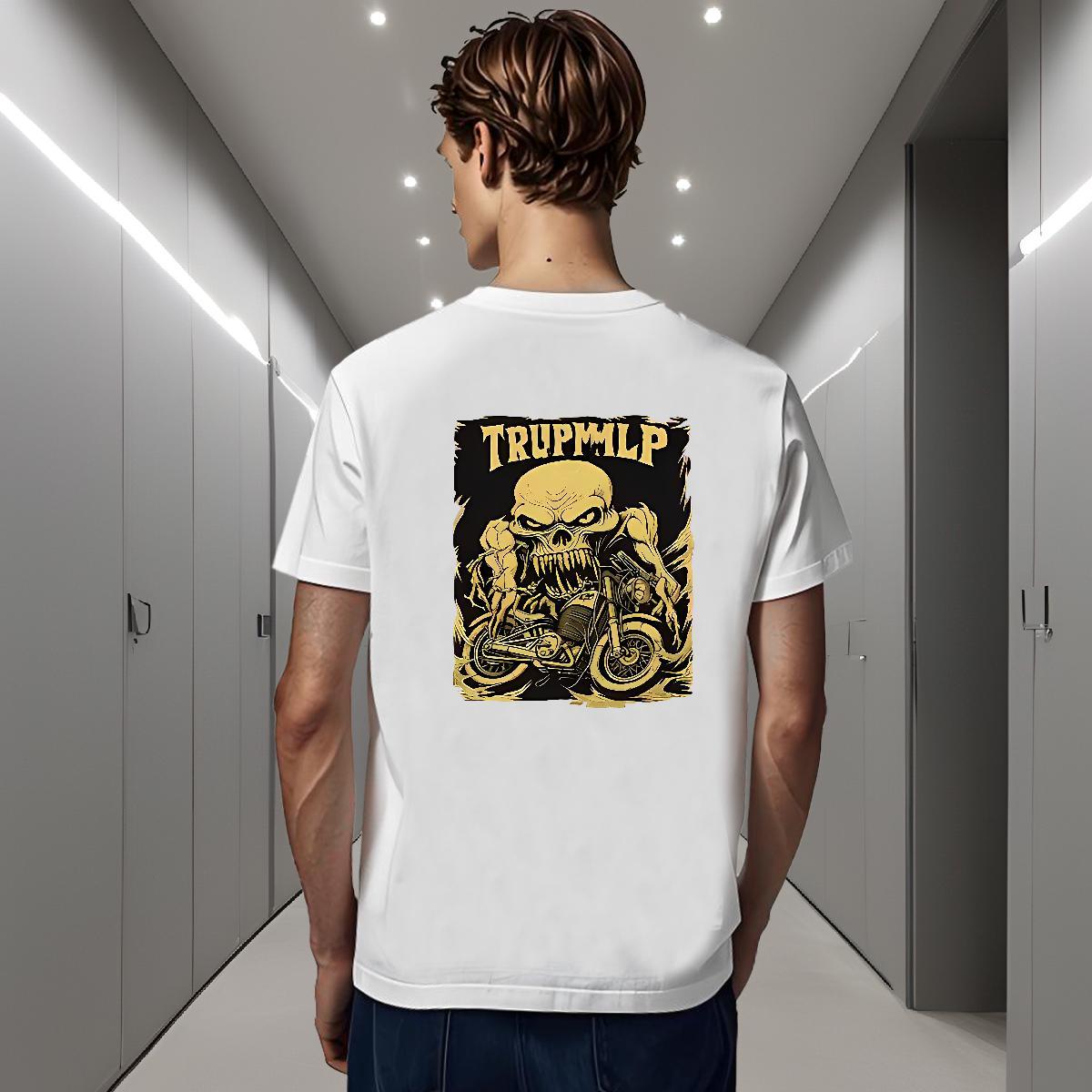 Popular Men T Shirts 230g Cotton skull Outdoor Custom Big Size Crew Neck Tshirts New Arrival Wear