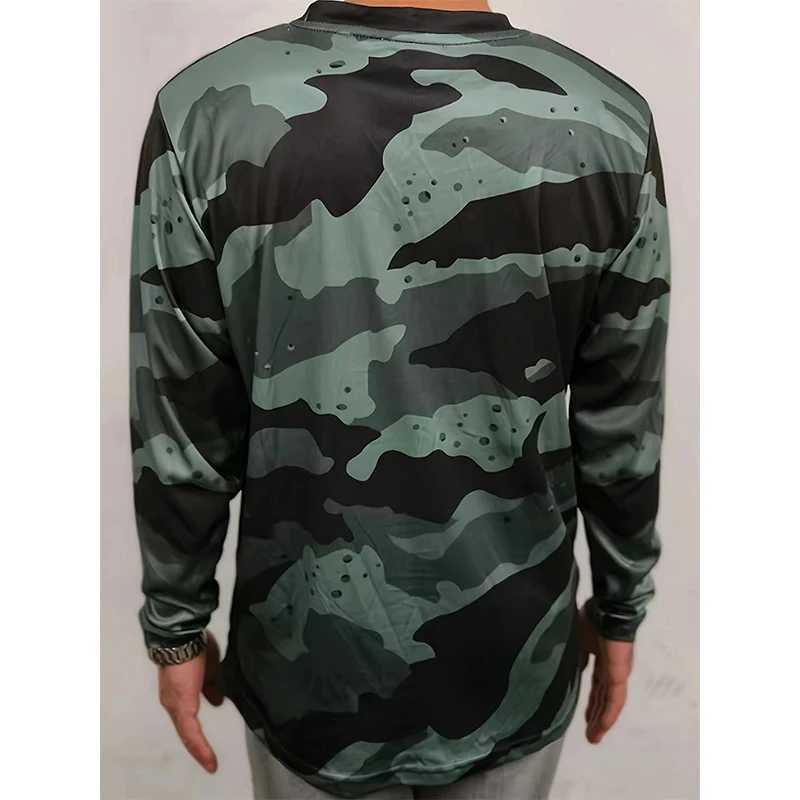 Men's T-Shirts Neutral off-road Enduro motorcycle down jacket BMX MTB mountain bike breathable fast drying long sleeved shirt Y240826MRQD