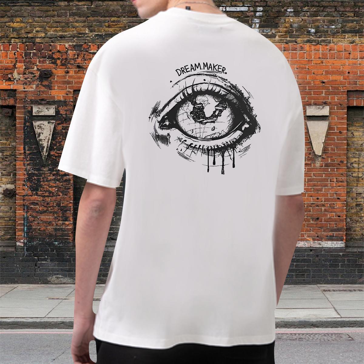 Soft T-Shirts for Men 230g 100% Cotton eyes Street Casual Graphic Crew Neck Breathable Men Tees Wholesale Tee Shirt