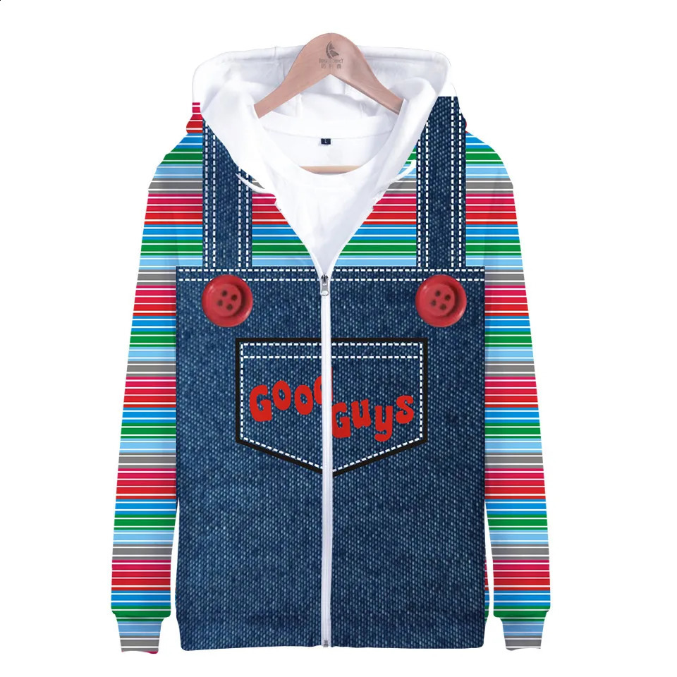 2024 Mens Hoodie 3D Full Print Horror Movie Chucky Hoodie Sportswear Costume Role Playing Costume Unisex Hoodie Street Clothing 240824 - view 5