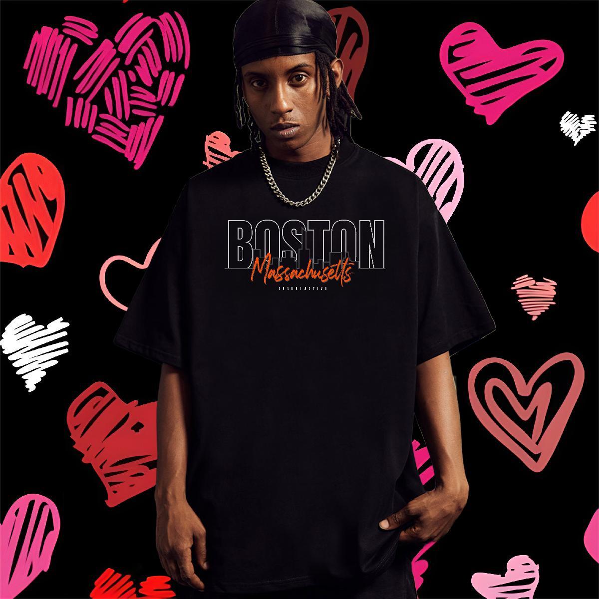 Cool T Shirts Men 230g Pure Cotton letter Casual Daily Wear DIY Anime Crew Neck Breathable Couples T Shirts Fashion Polos