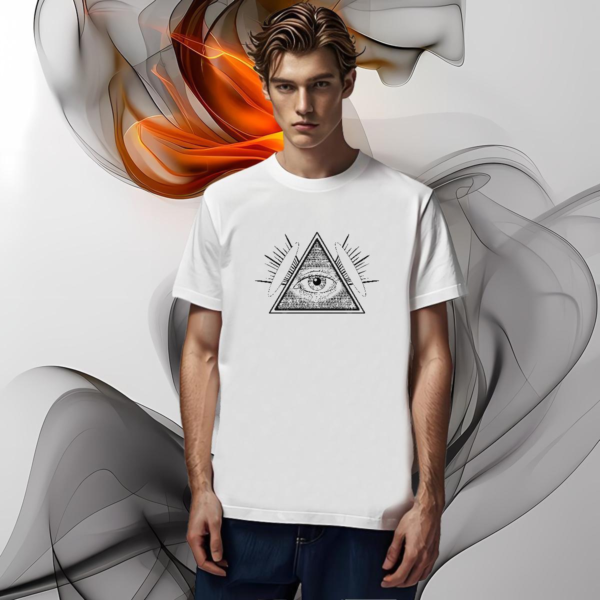 Loose Fit Mens T Shirts 230g 100% Cotton eye of the devil Hip Hop Street Custom Big Size Breathable Soft Tshirt for Man Woman 2024 Tops Tees