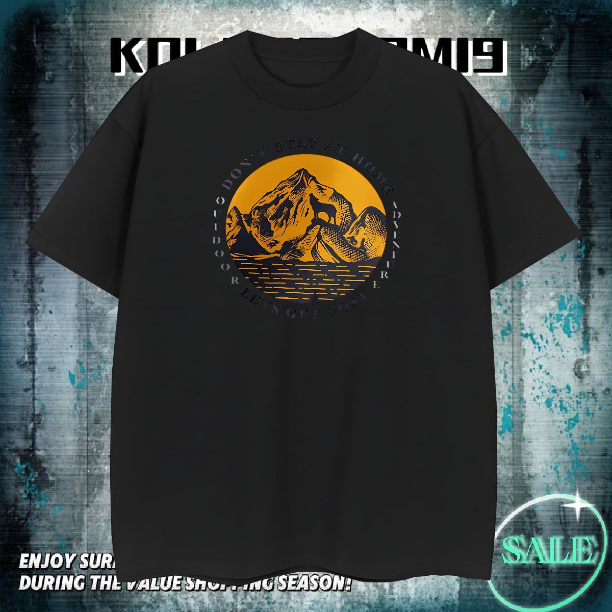 High Quality T Shirts Men 230g Cotton mountains Home Outdoor Skull Crew Neck Couples T Shirts Classic Tee Shirt