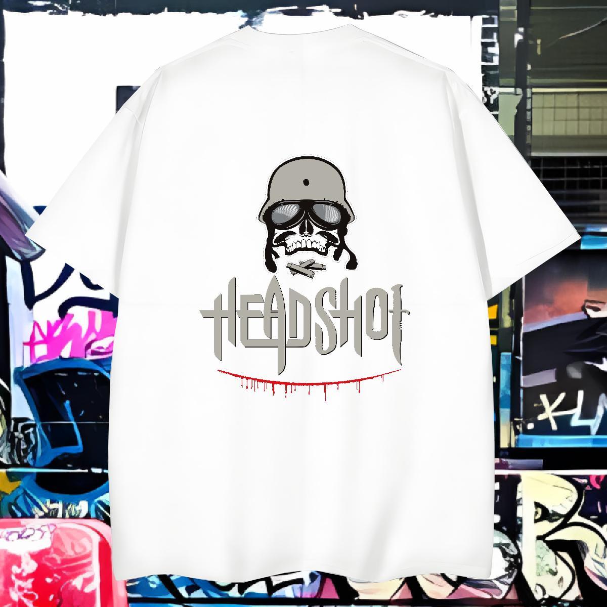 Unisex T Shirt For Man 230g Pure Cotton skull High Street Hip Hop DIY Anime Breathable Tshirt for Man Woman DIY Customized Tees