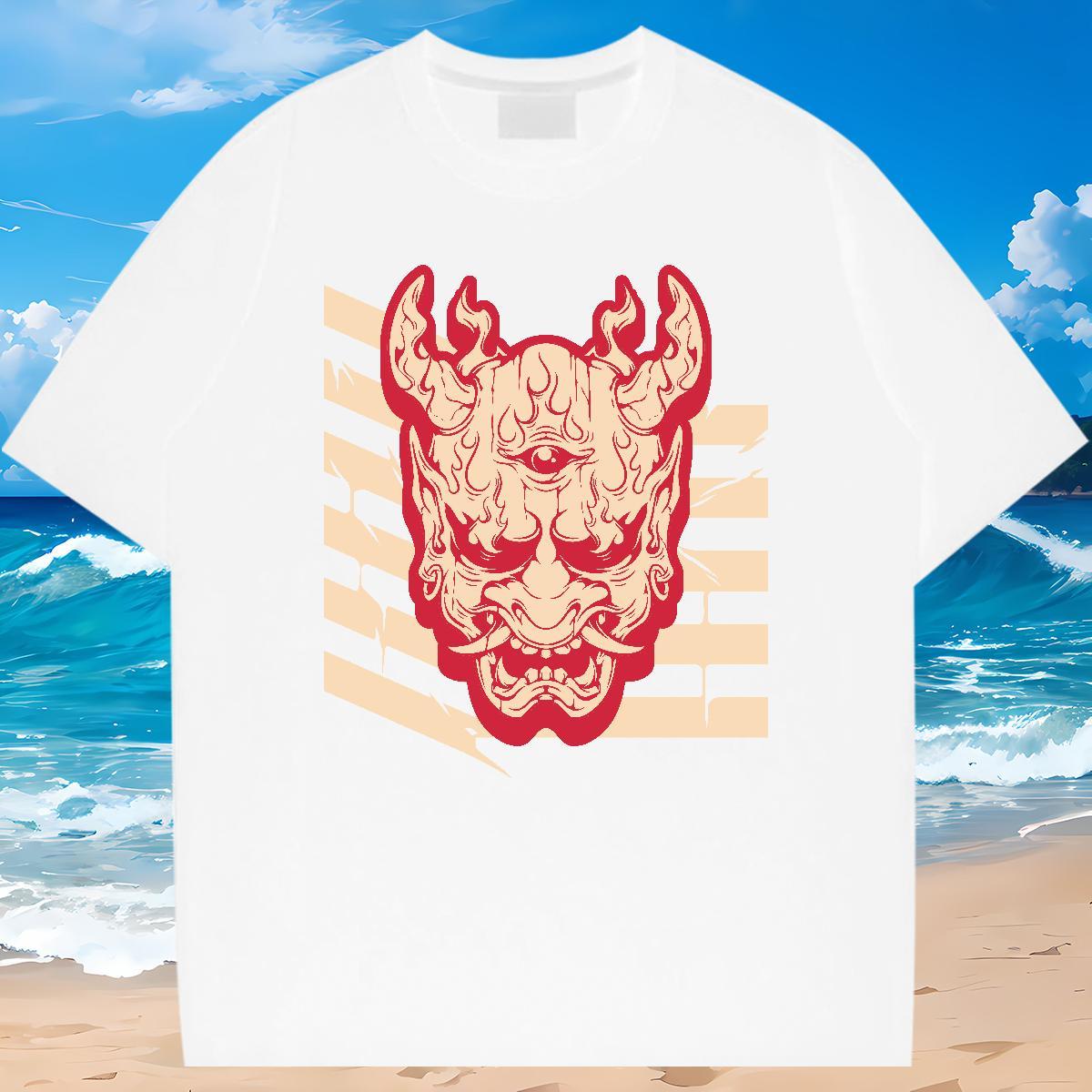 Loose Men T Shirts 230g Cotton skull Hip Hop Street DIY Breathable Mens Tshirts Free Shipping Clothings