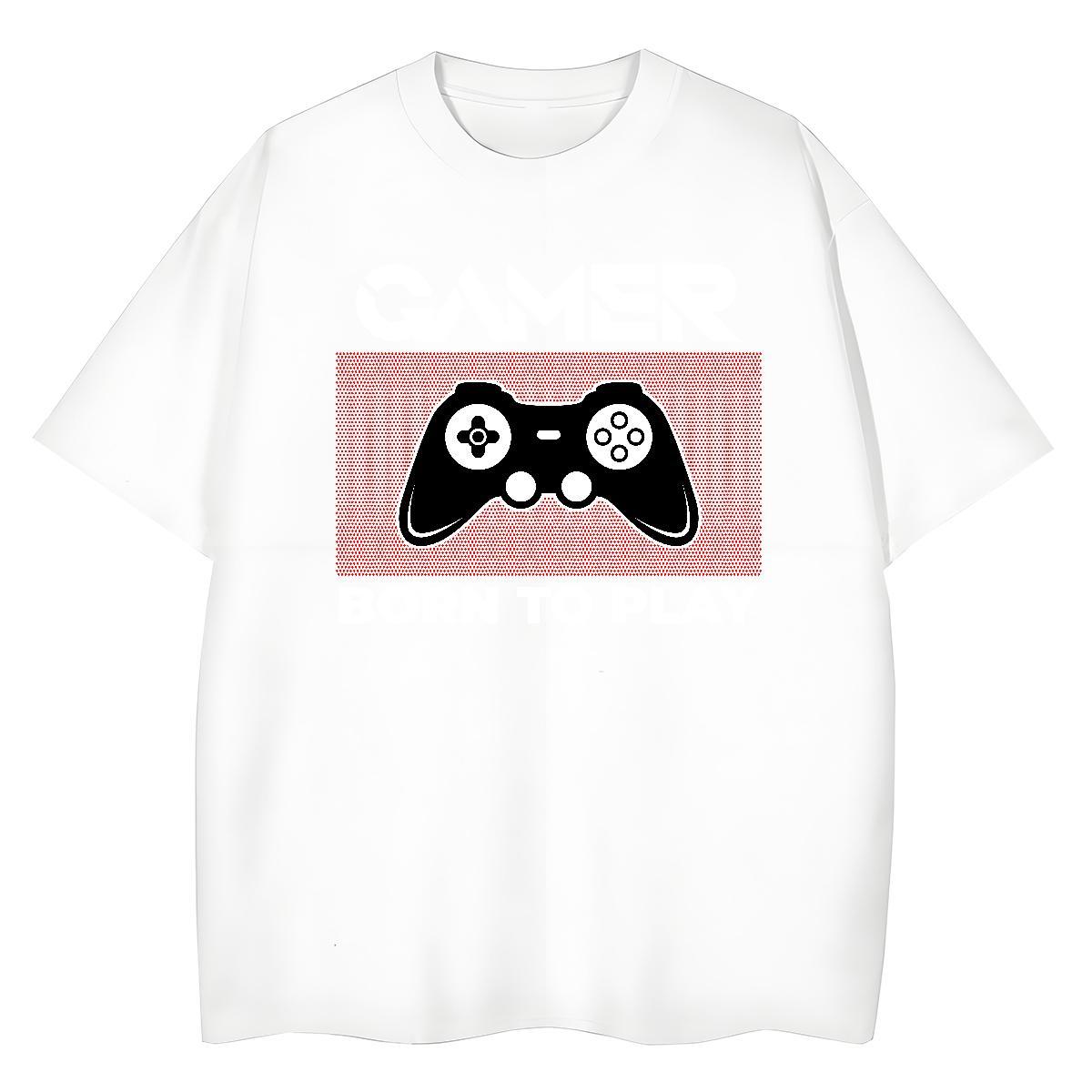Loose fit Womens Tshirts 100% Cotton 230g games Sports Casual T-Shirts for Women Breathable Crew Neck Black Oversized Wear