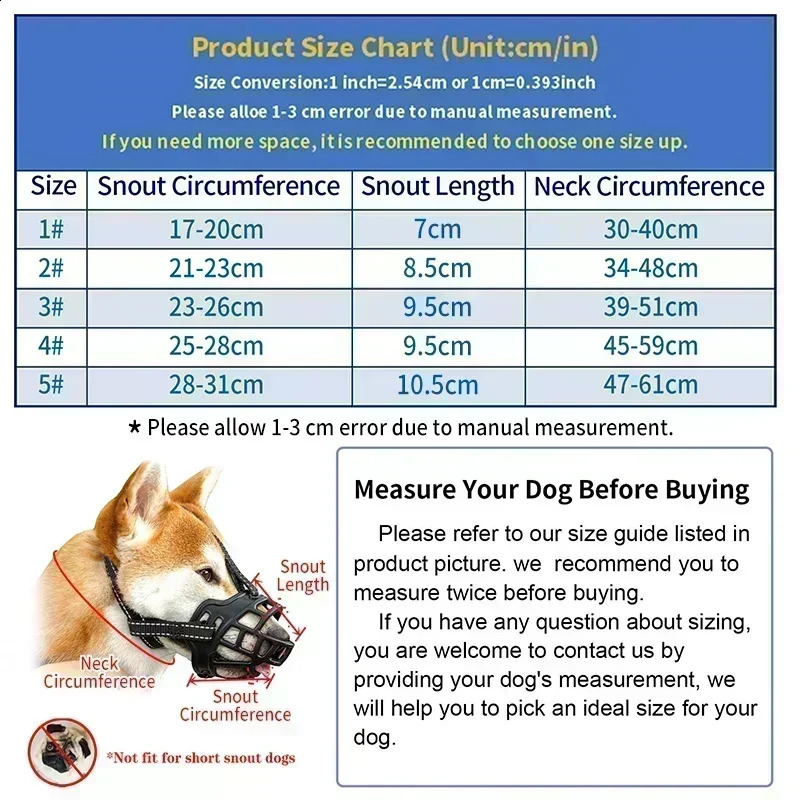 Soft Glue Adjustable Dog Muzzle Antibiting Chewing Mask Breathable Durable Strong Basket Supplies 240824
