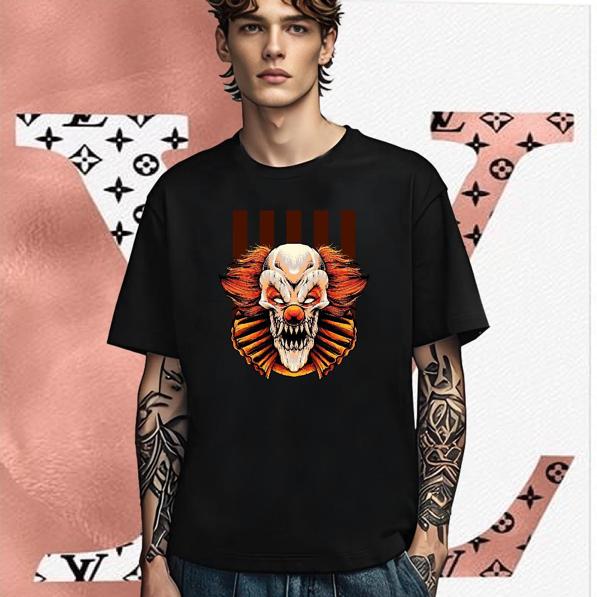 Soft Men T Shirts 230g Pure Cotton skull Daily Wear Graphic Crew Neck Tshirt for Man Woman DIY Top Tees