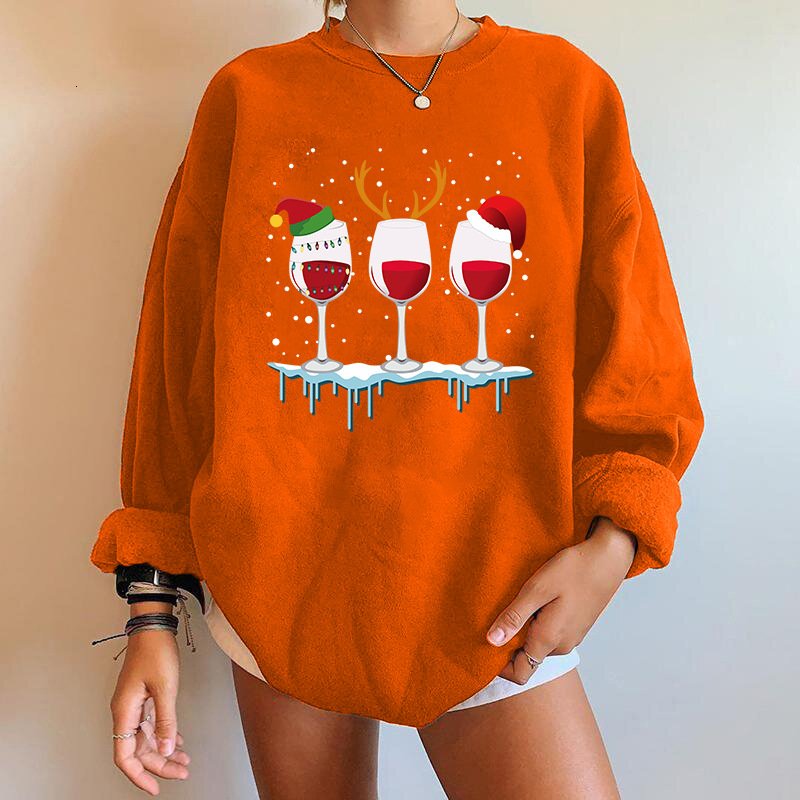 New Clothing Three Glass Letter Printed Shoulder Down Round Neck Fleece Hoodie Women's Top dongdumaoyi
