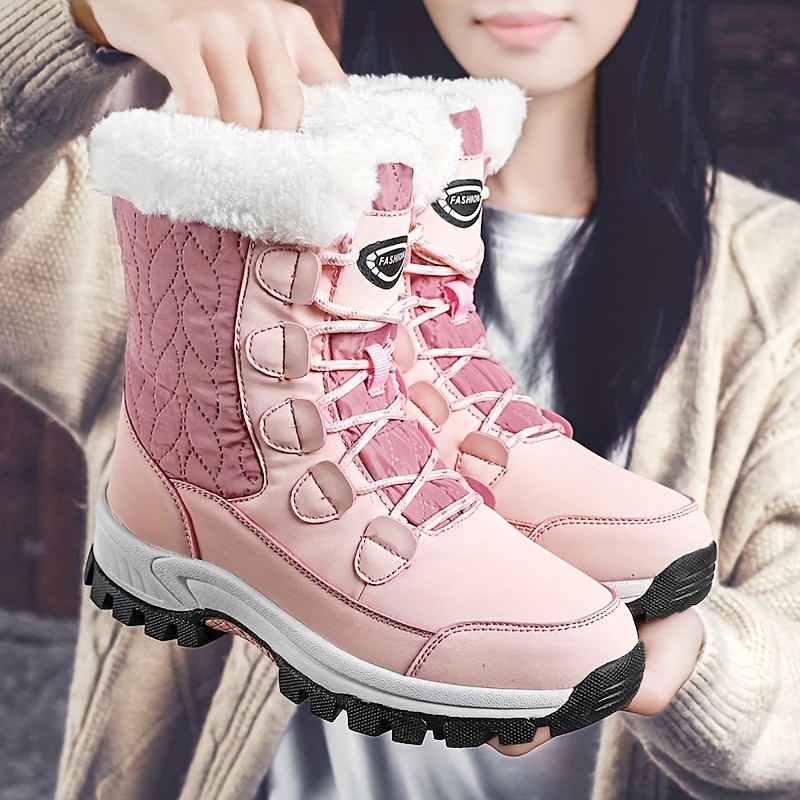 Cozy Velvet Womens Snow Boots - Soft, Comfortable, and Warm Flannel Lined Winter Shoes with Round Toe and TPR Sole - Perfect for Casual Outdoor Activi