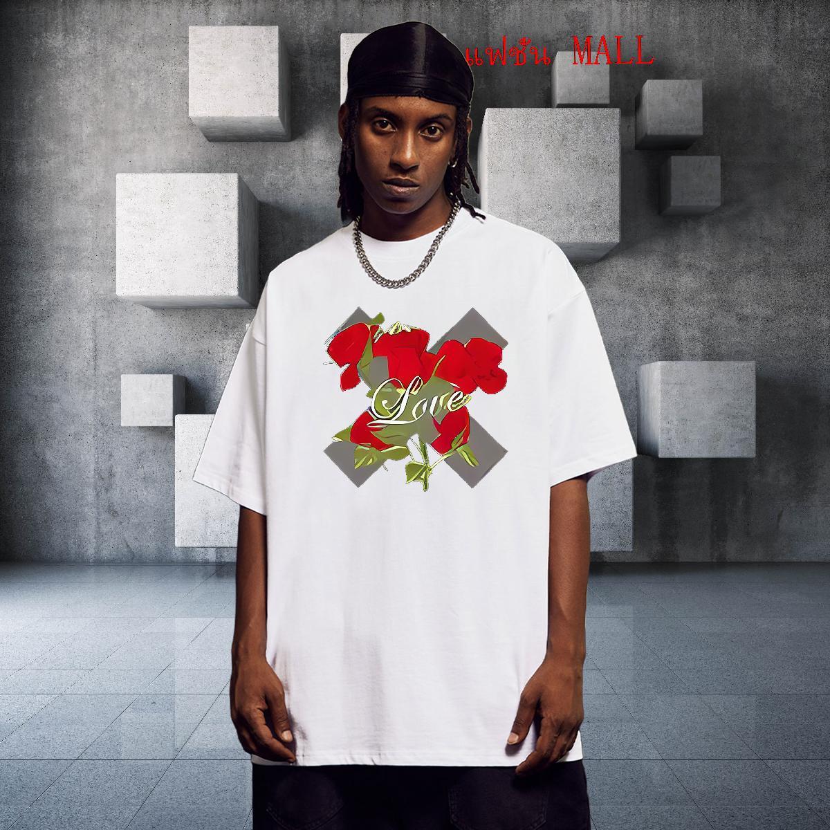 Soft T-Shirts 230g Pure Cotton letter Street Casual Floral Print O Neck Short Sleeves Tshirts Fashion Design Wear