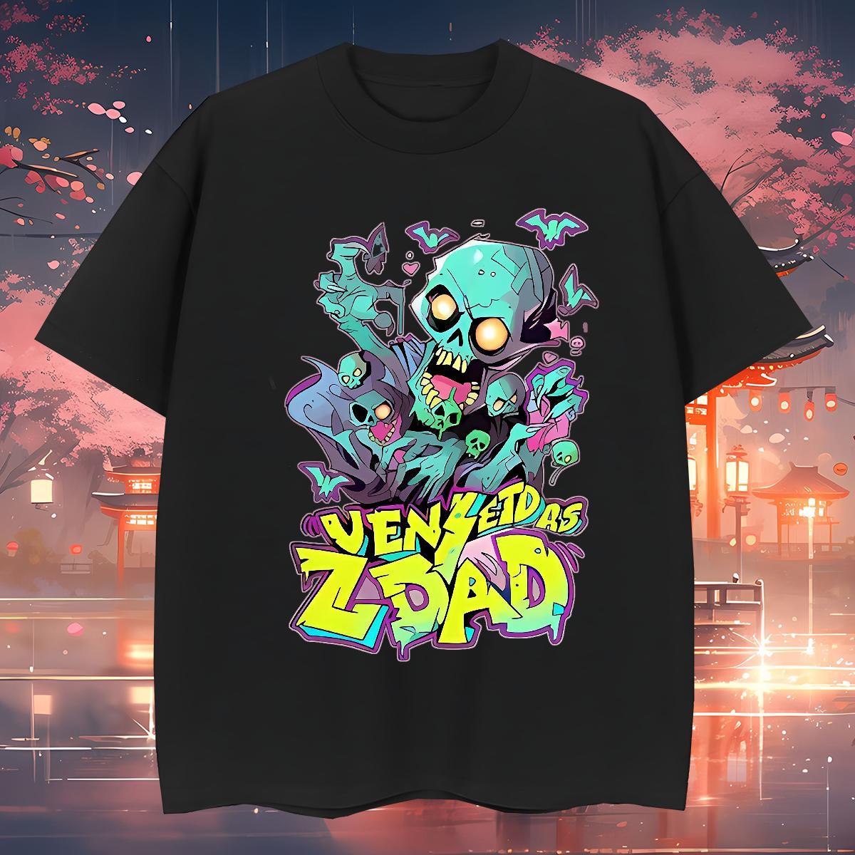 Loose Fit T-Shirts 230g Pure Cotton skull Outdoor Customized Breathable Short Sleeve Men Tees New Tops Tees
