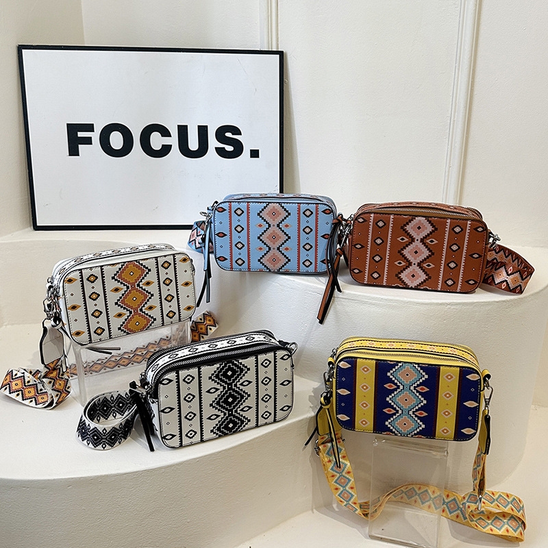 Cross-border shoulder bag Women Europe and the United States vintage print fashion crossbody bag Bohemian trend casual all-match camera bag