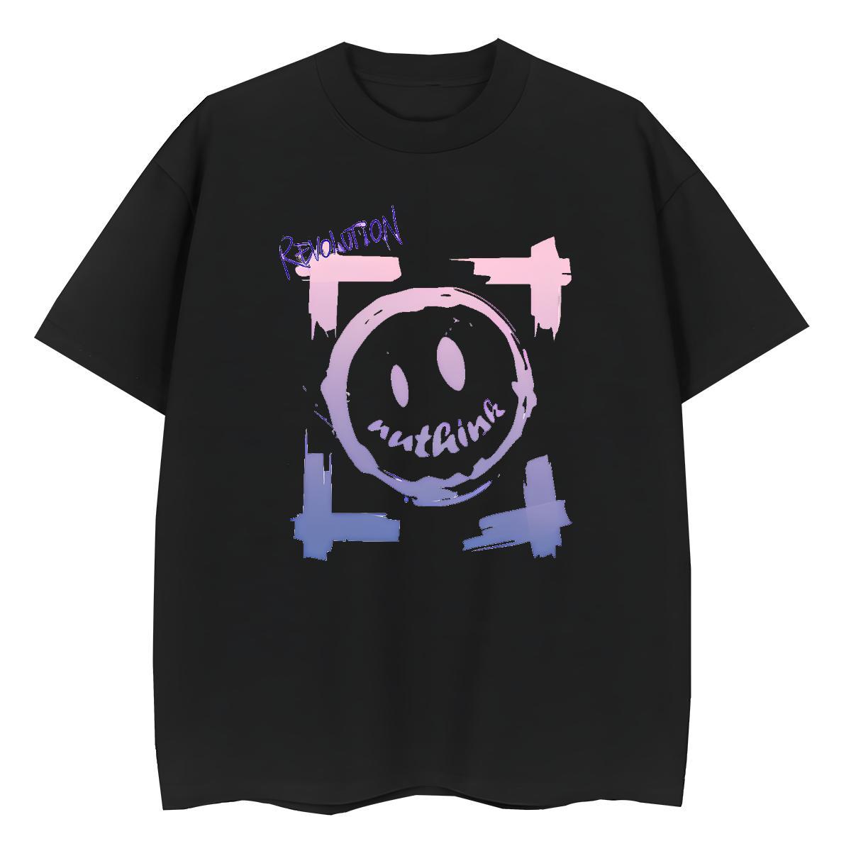 5A Lady T shirt 230g Pure Cotton icon Sport T-Shirts Crew Neck Breathable Cartoon Print Top Tees