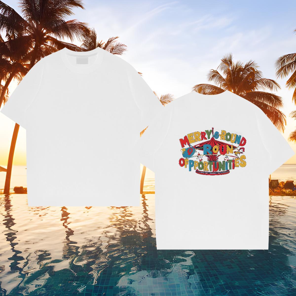 Cool Design T-Shirts for Men 230g Pure Cotton letter Hip Hop Custom Print Plus Size Breathable Short Sleeve Tshirt for Man Woman Classic Tee Shirt
