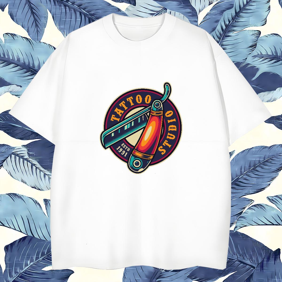 Comfortable Men T Shirts 230g Cotton tool Anime Printing Street DIY O-Neck Short Sleeve Tshirts Fashion Designer Tees