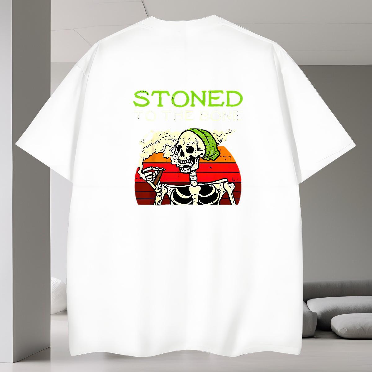 Loose T Shirt For Man 100% Cotton 230g skull High Street Hip Hop Plus Size Custom O-Neck Short Sleeve Men Tops Tees Wholesale Tee Shirt